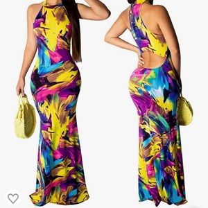 Printed Bodycon Maxi dress